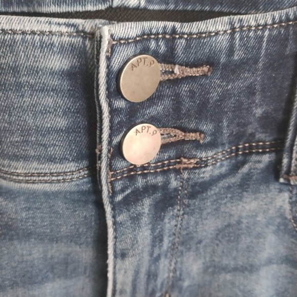 Apt. 9 Women's Bootcut Jeans Double Button Elastic Waistband Size 6 - Picture 2 of 10